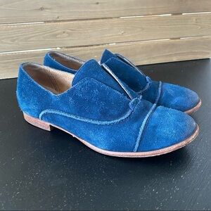 Arricci Joleen Slip On Blue Suede Oxfords Size 7